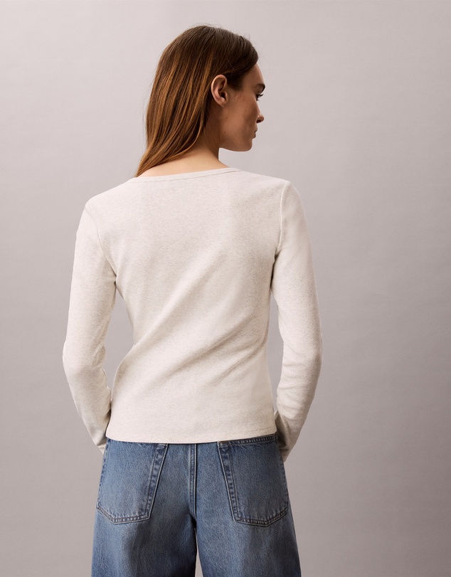 Calvin Klein Jeans - Ribbed Cotton Long Sleeve Top