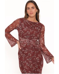 Petal & Pup - Nash Long Sleeve Dress - Rust Floral