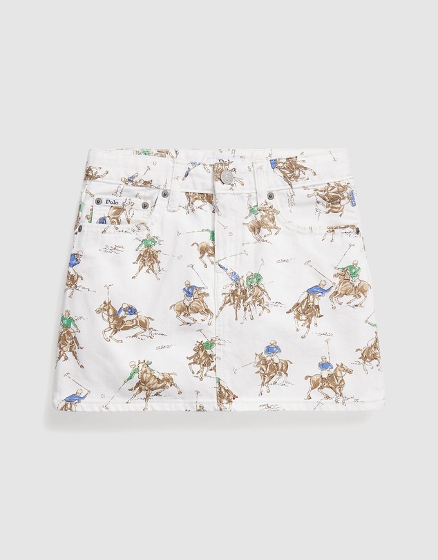 Polo Ralph Lauren - Equestrian-Print Cotton Denim Skirt - Kids-Teens