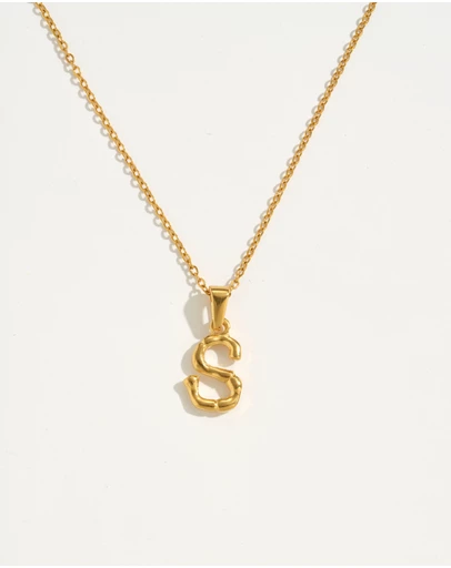 Reliquia Jewellery - S Initial Gold Charm Necklace