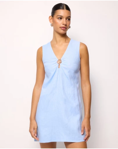 AERE - Lysandra Linen Mini Dress