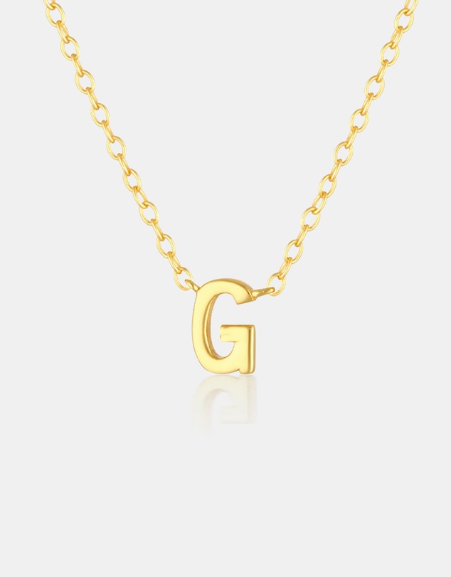 The Silver Collective - Petite A-Z Letter Necklace Gold - G