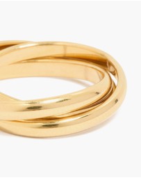 Lovisa - Waterproof Gold Plated Stainless Steel Locked Trio Band Layered Ring