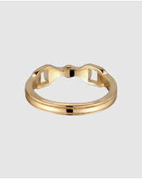 Elli Jewelry - Ring Stirrup Horse Collection 925 Sterling Silver Gold-Plated