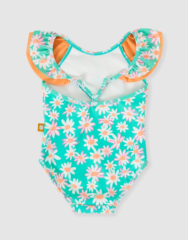 Goldie + Ace - Daisy Patch Frill Neck Swimsuit - Babies-Kids