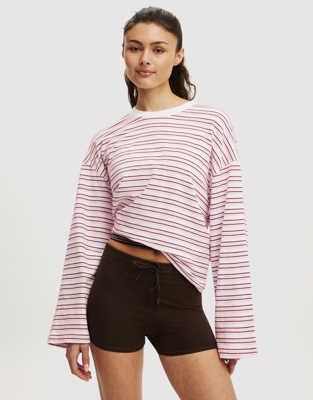 Cotton On Body Active - Long Sleeve Slub Graphic Crew Sweat