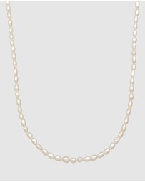 Kuzzoi - ICONIC EXCLUSIVE - Necklace Men Vintage Trend Oval with Freshwater Pearls in 925 Sterling Silver