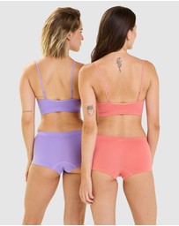 Billet Doux - Zen Attitude Crop Top Style Wirefree Bralette - 2 Pack