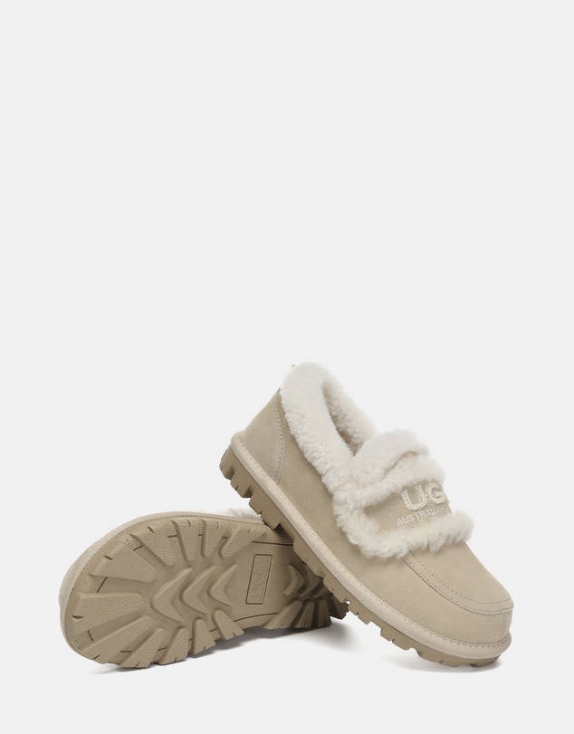 EVERAU - Australian Shepherd Ugg Rilee Loafer Cow Suede Upper House Shoes