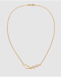 Elli Jewelry - Necklace Crystal Dainty Heart 925 Sterling Silver Gold-Plated