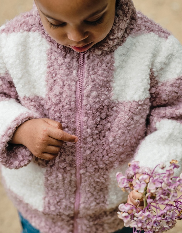 Kynd Baby - Sherpa Check Jacket in Dusty Lilac