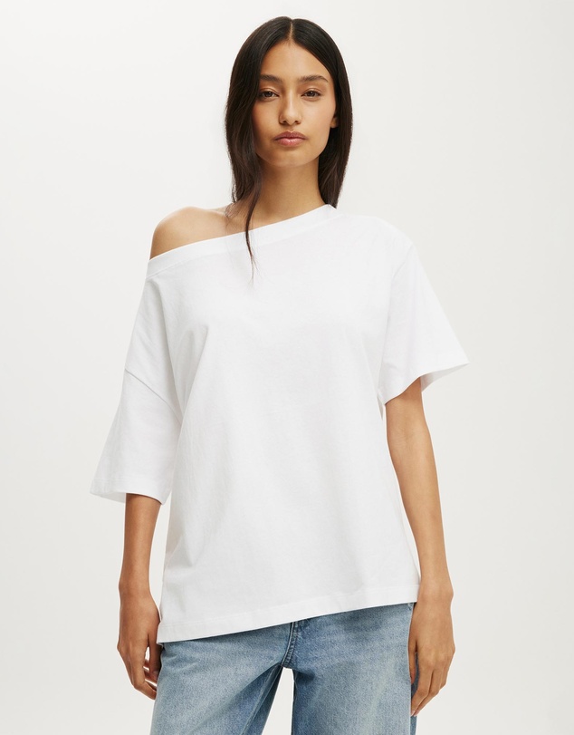 Cotton On - Boxy Off Shoulder Short Sleeve Tee
