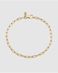 Kuzzoi - ICONIC EXCLUSIVE - Bracelet Male Long Link Chain 925 Sterling Silver Gold Plated