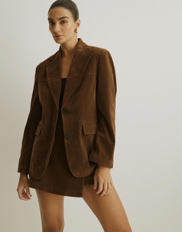 Atmos&Here - Ivy Oversized Suede Jacket