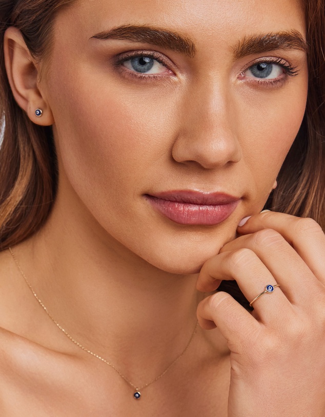 Zoe Olivia - 9K Gold Evil Eye Ring