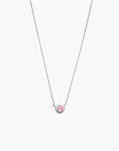 Kirstin Ash - Petite Birthstone Necklace October Pink Tourmaline