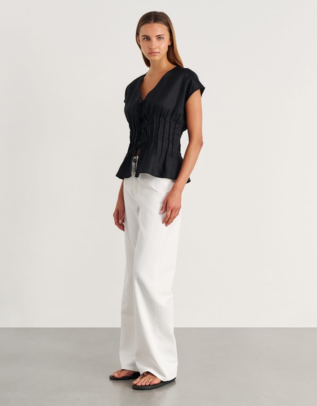 Jag - Delphine Pintuck Linen Blouse