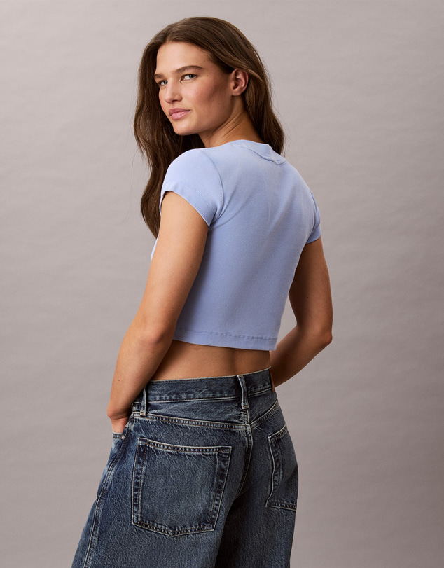 Calvin Klein Jeans - Monologo Rib Acid Wash Baby Tee