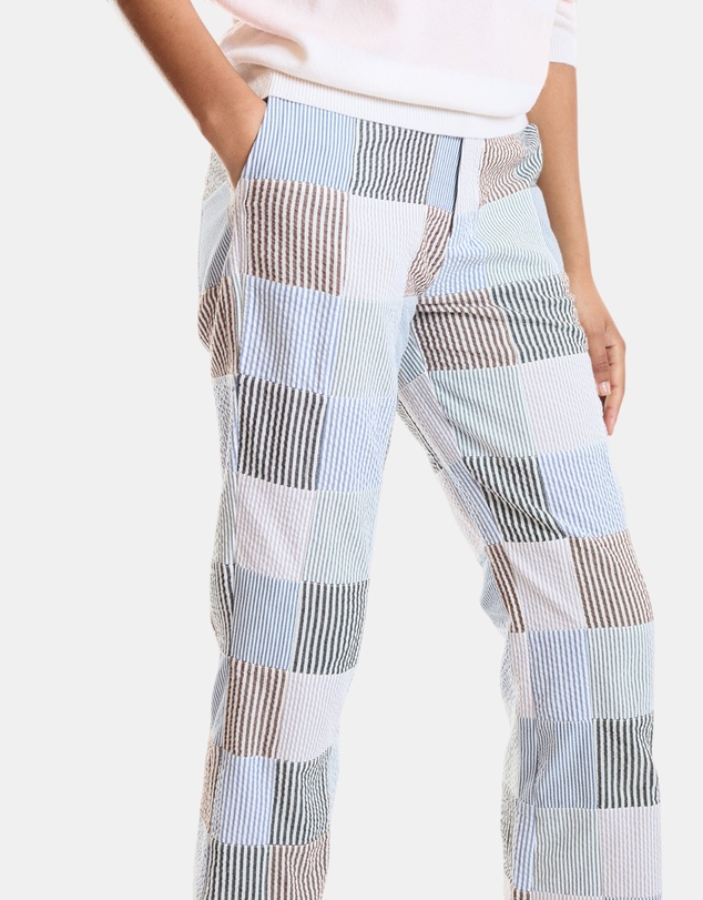 Cynthia Rowley - Seersucker Madras Cropped Trouser