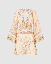 Camilla - Button Down Short Dress With Open Back