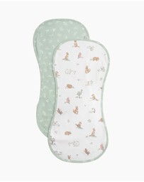 Living Textiles - 2 Pack Organic Burp Cloths - Australiana