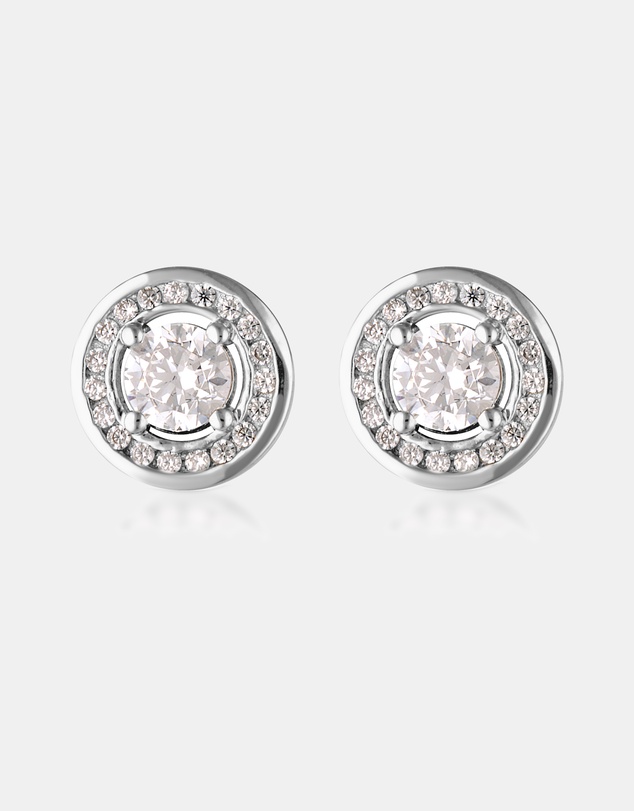 Georgini - Milestone Cubic Zirconia Silver Halo Earrings