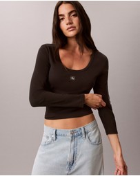 Calvin Klein Jeans - Ribbed Cotton Long Sleeve Top