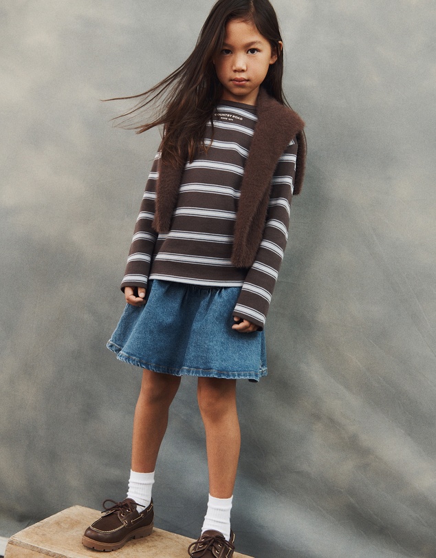 Country Road - Organically Grown Cotton Stripe Long Sleeve Pique T-shirt