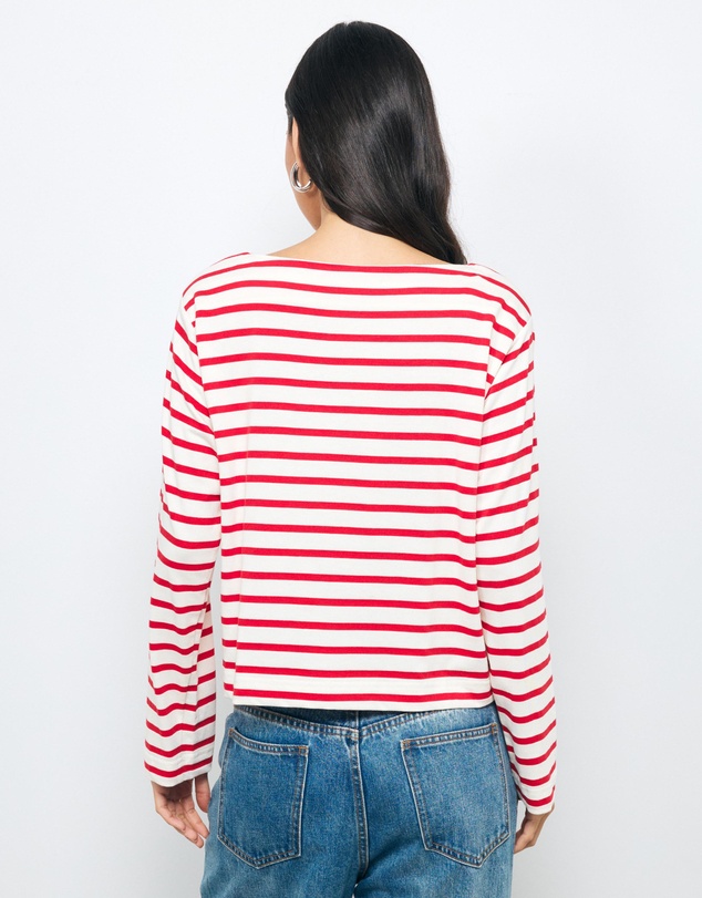 AERE - Boat Neck Stripe T-Shirt