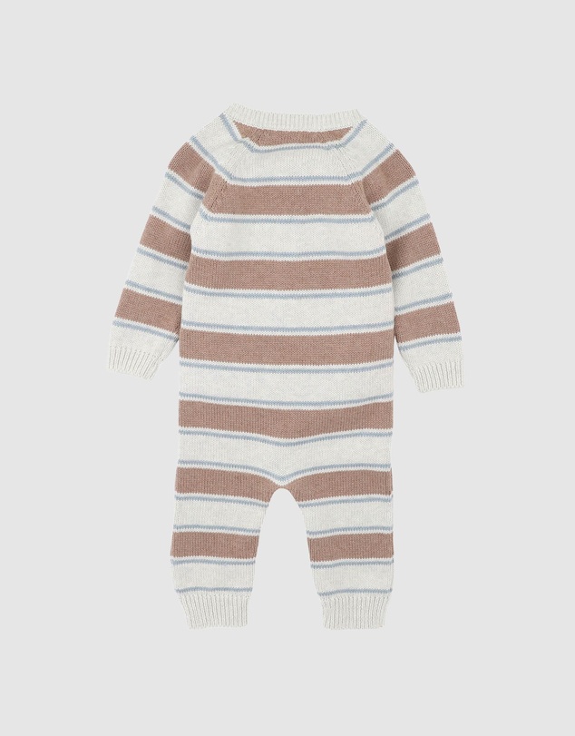 Bebe by Minihaha - Alvin Stripe Organic Knitted Rompers - Babies
