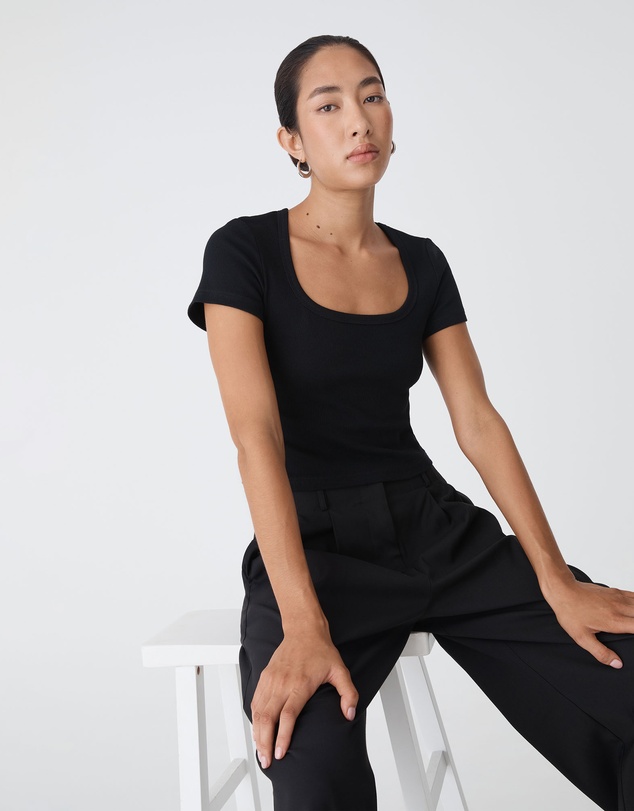 Forcast - Devon Scoop Neck Rib Tee
