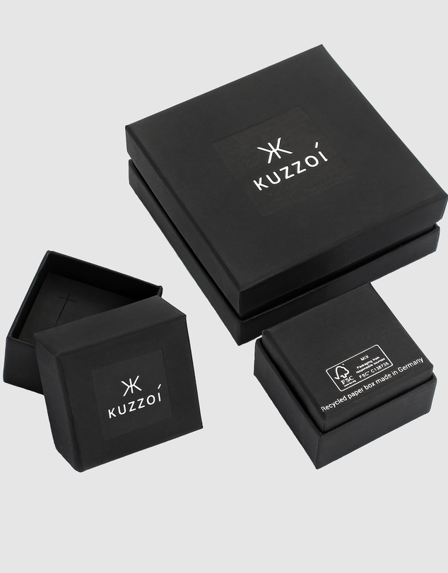 Kuzzoi - ICONIC EXCLUSIVE - Polished Band Ring with Grooves in 925 Sterling Silver