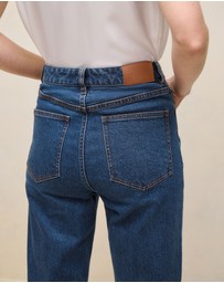 Trenery - High Rise Straight Leg Jean in Mid Blue
