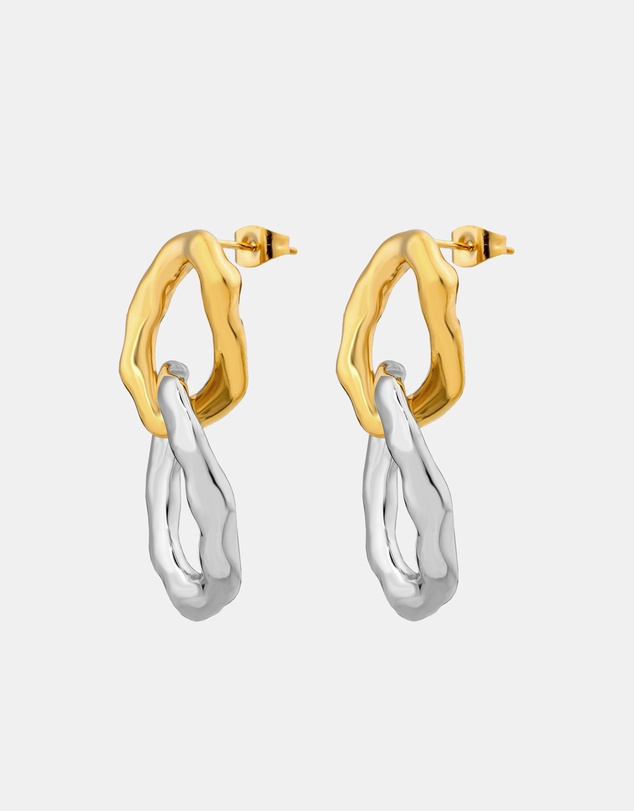 Zoe Olivia - Waterproof Textured Oval Drop Stud Earrings