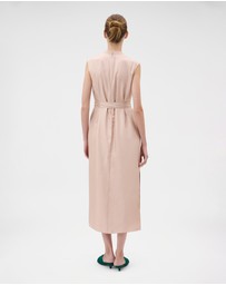 Oroton - Ribbon Trim Silk Sheath Dress