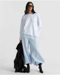 Decjuba - Sofia Lace Trim Long Sleeve Top