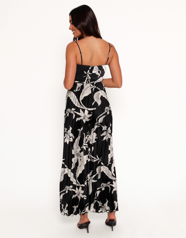 Petal & Pup - Angelique Pleated Jumpsuit - Black Floral