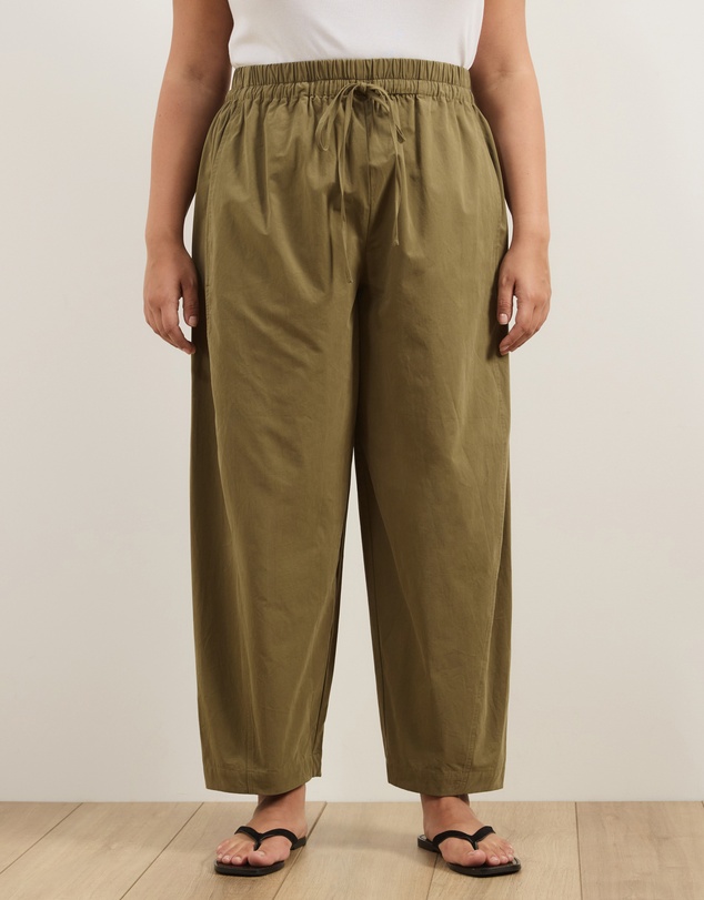 Atmos&Here Curvy - Sienna Cotton Barrel Leg Pants