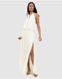 With Harper Lu - Draped Backless Gown