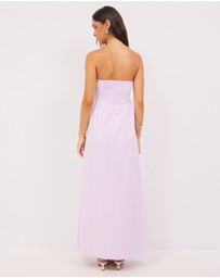 Calli - Karina Pleated Strapless Maxi Dress