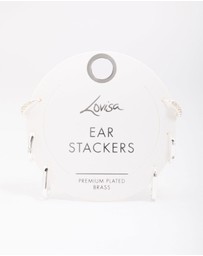 Lovisa - Silver Plated Brass Clean Pave Earring 3-Pack