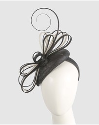 Max Alexander - Pillbox Black Cream Pillbox Fascinator