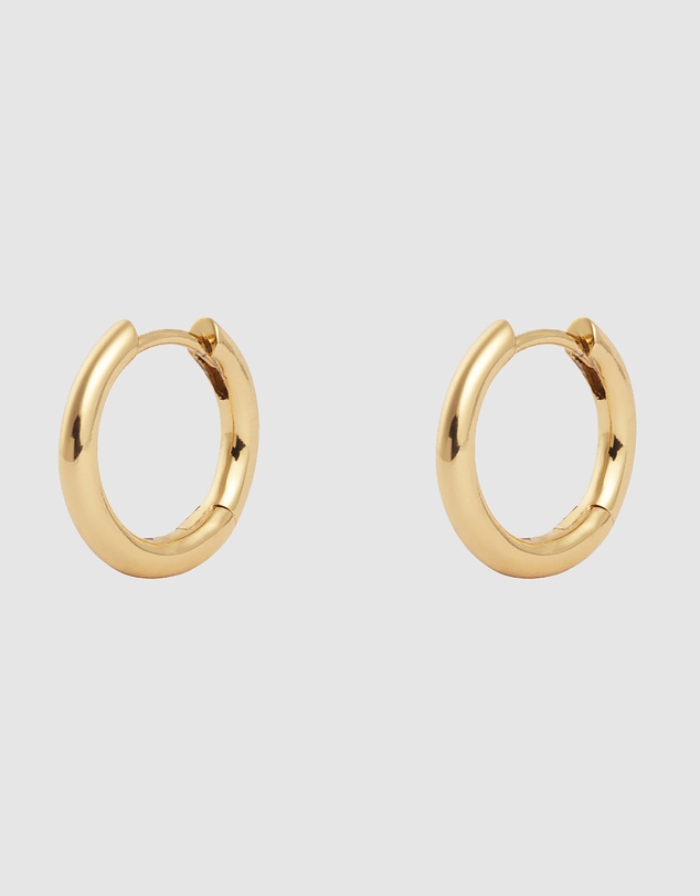 Wanderlust + Co - Classic Gold 10mm Huggie Earrings