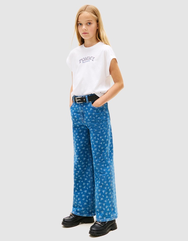 Tommy Hilfiger - Floral Logo Relaxed Crew Neck T-Shirt - Kids