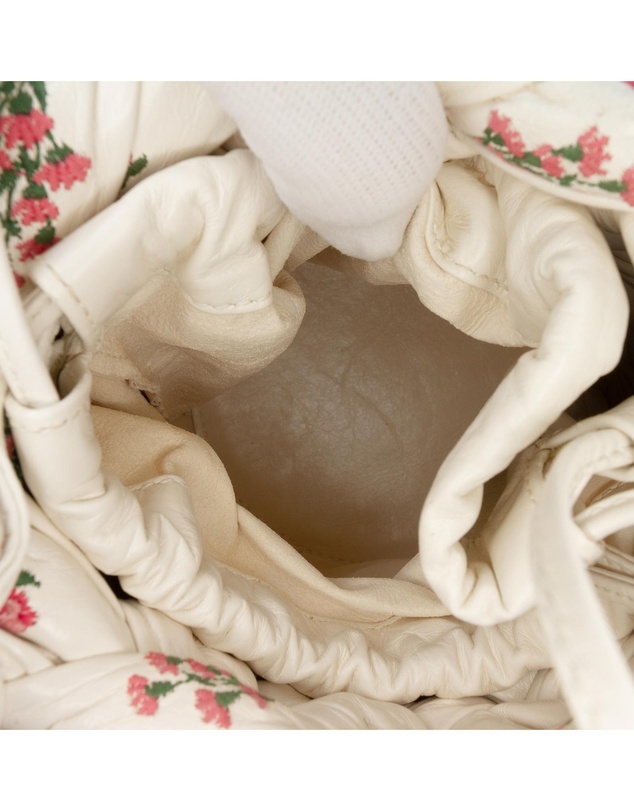 Pre-Loved by Azura Reborn - Pre-Loved Small Floral Printed Leather Intrecciato Kalimero Bucket Bag