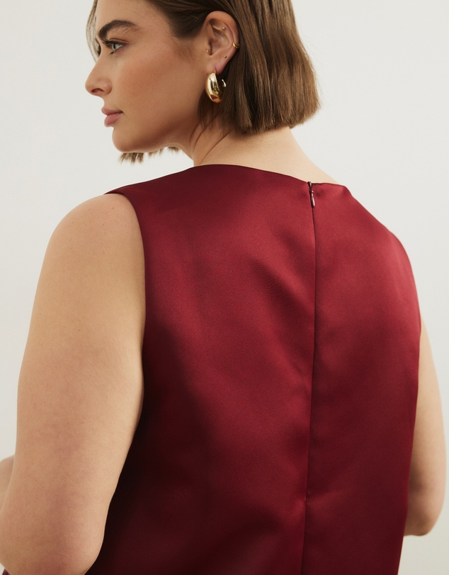 Atmos&Here Curvy - Poppy Structured Satin Mini Dress