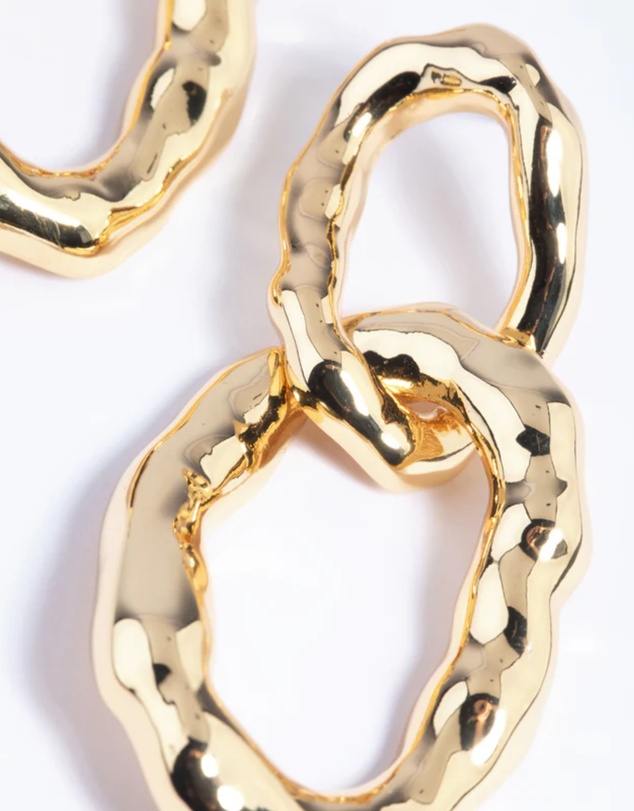 Lovisa - Gold Plated Molten Link Drop Earrings