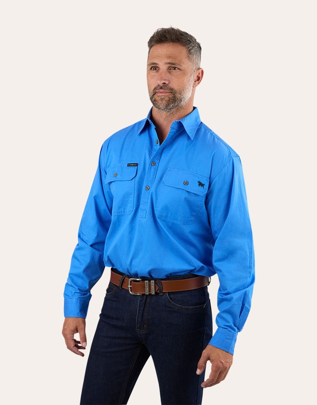 Ringers Western - King River Mens Half Button Work Shirt