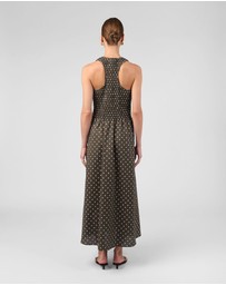 MVN - Shirring Top Polka Dot Maxi Dress