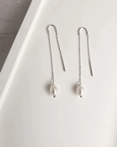 Luna Rae - Sterling Silver - Lola Pearl Earrings